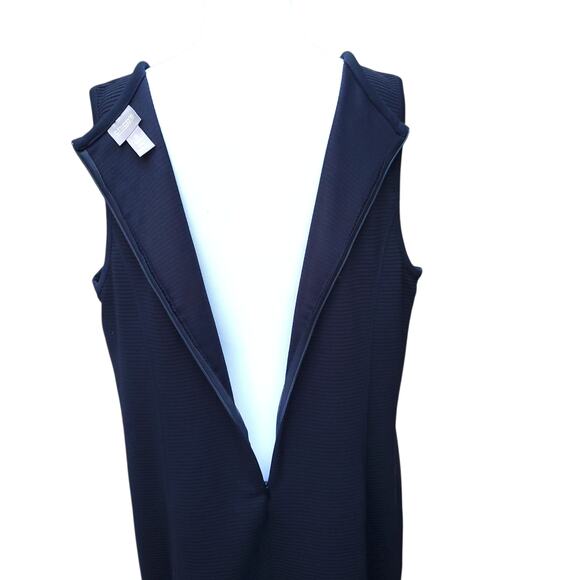 Chico's Sz 3 Black Ribbed Sleeveless Dress Back Zipper Closure Chicos XL 16 - Picture 9 of 12